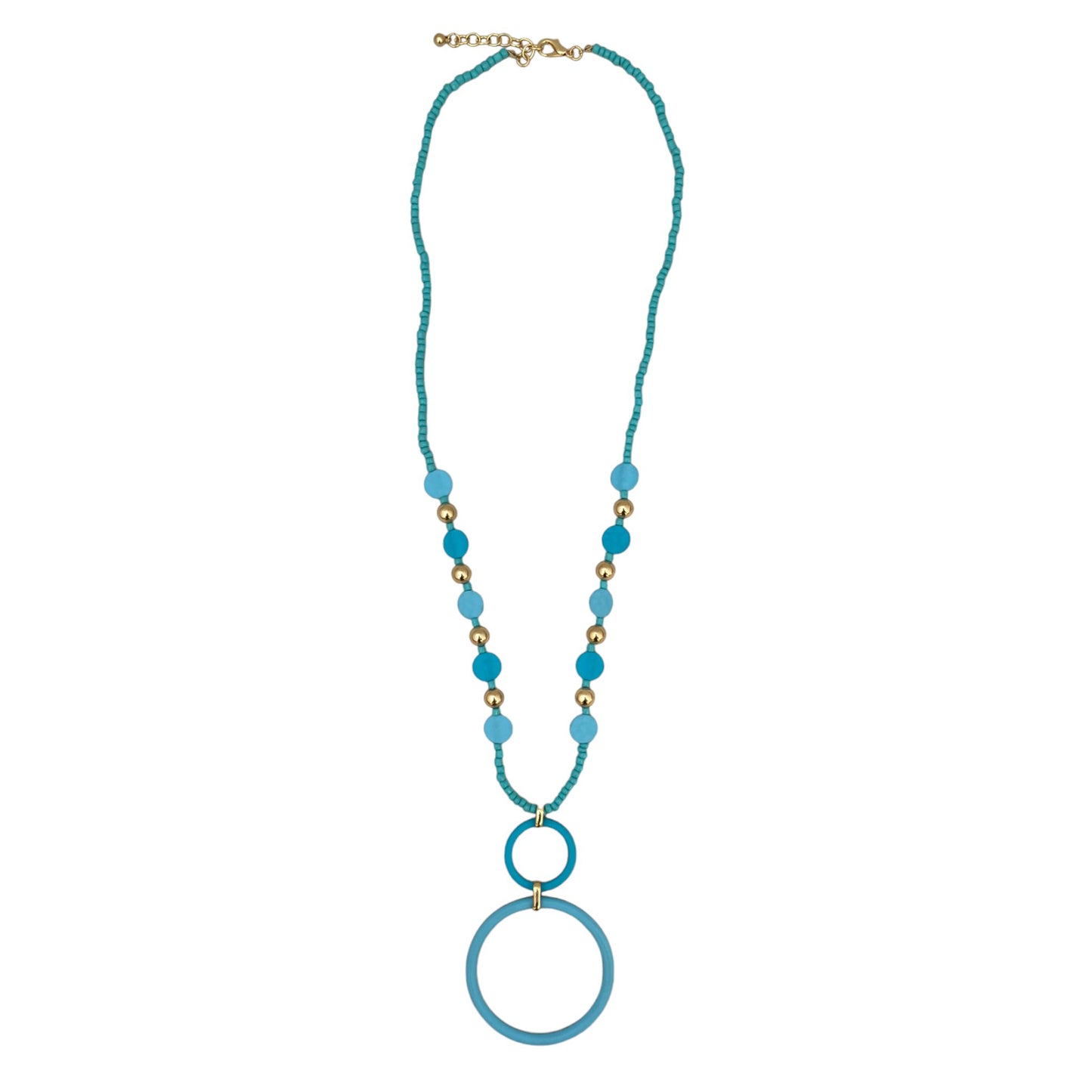 Collana lunga con cerchi e cialde