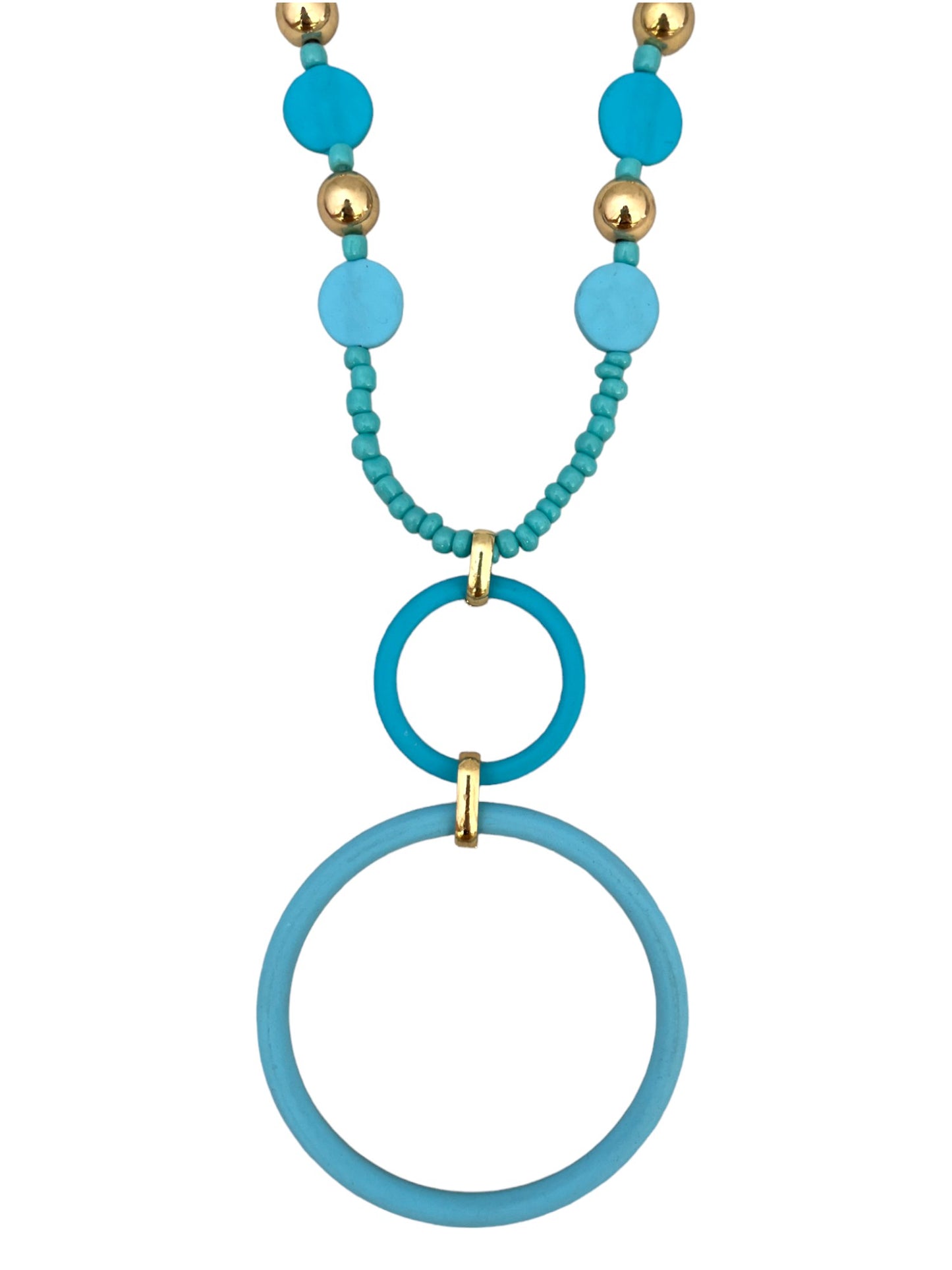 Collana lunga con cerchi e cialde