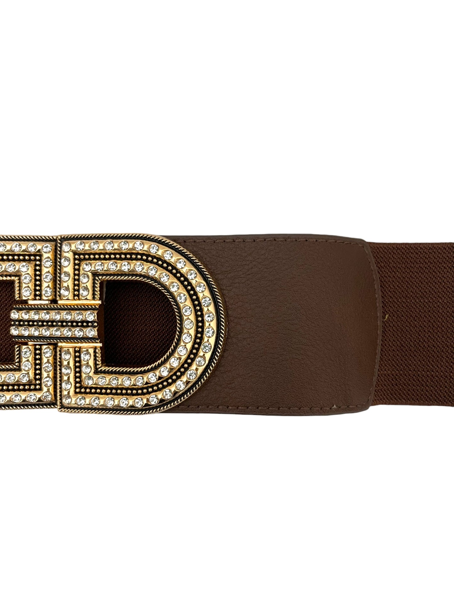 Cintura elastica con fibbia metallo e strass