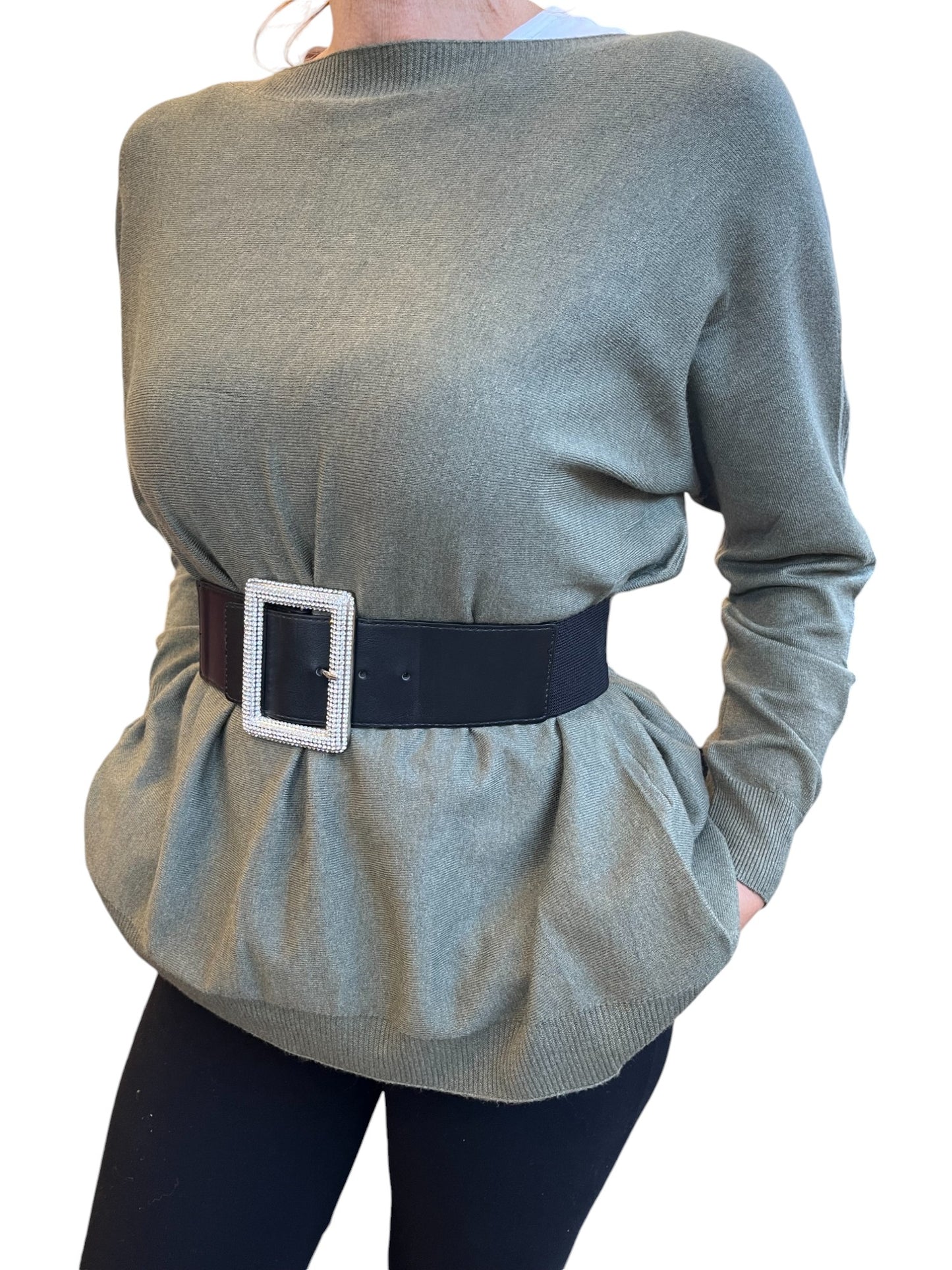 Cintura elastica con fibbia di strass
