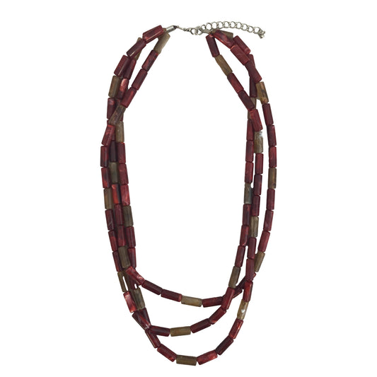 Collana lunga multi fili in resina colorata