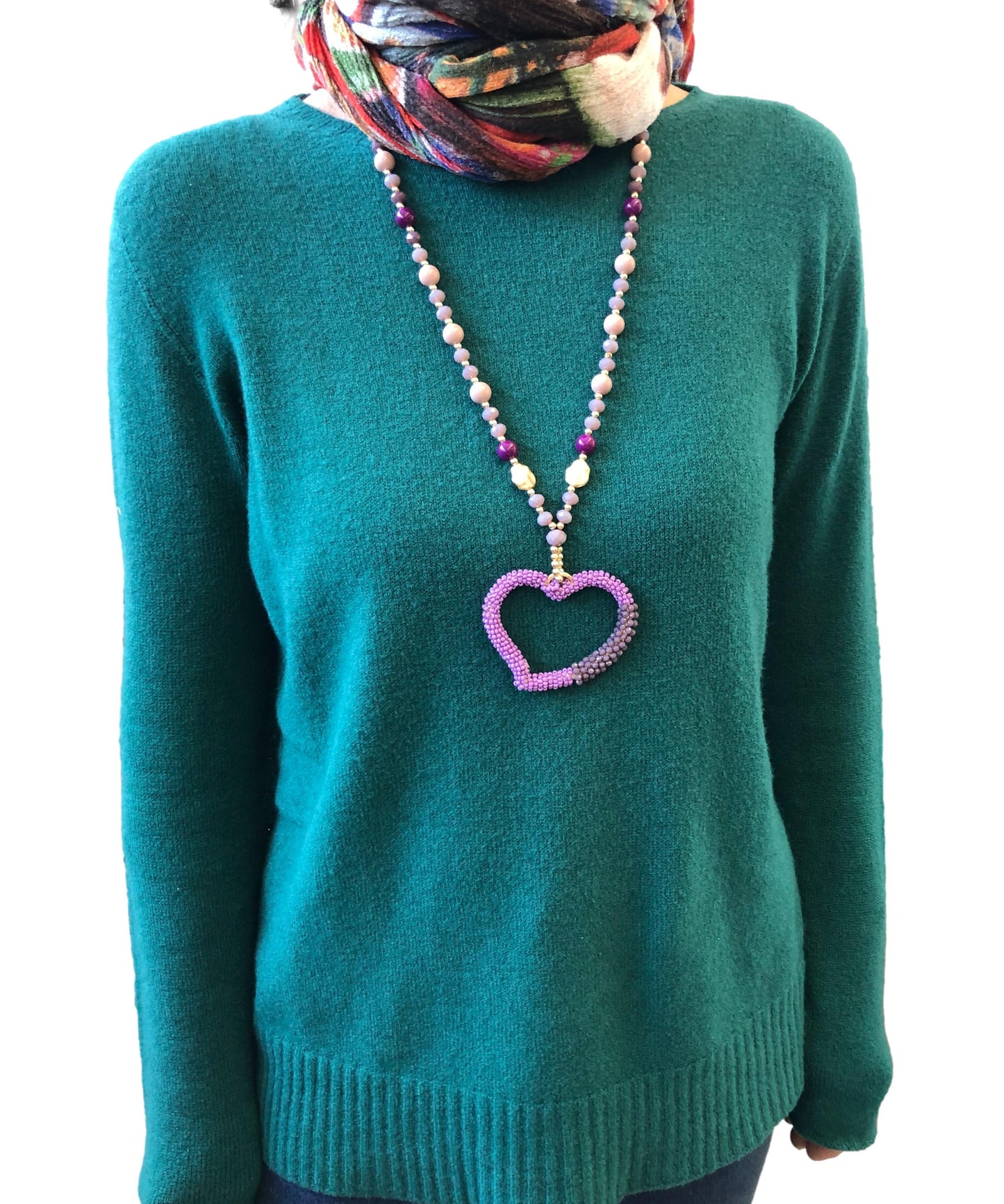 Collana con perle e cuore