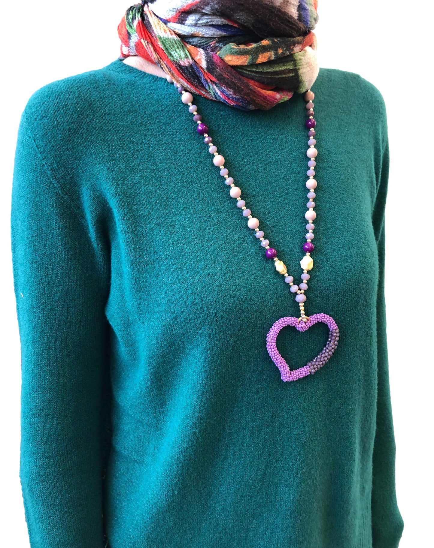 Collana con perle e cuore