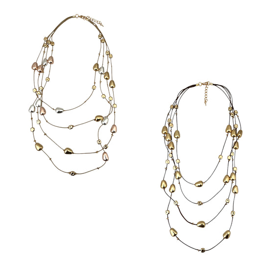 Collana fili e "sassolini" di metallo (Copia)