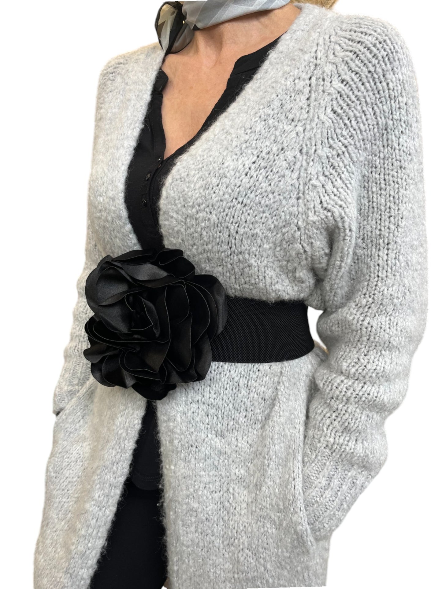 Cintura elastica con fiore grande