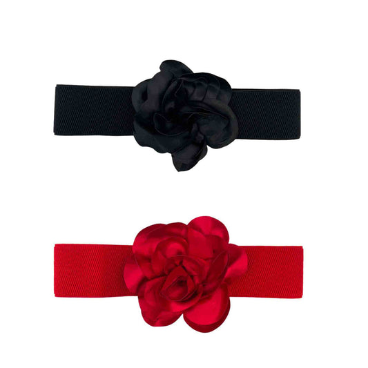Cintura elastica con fiore raso