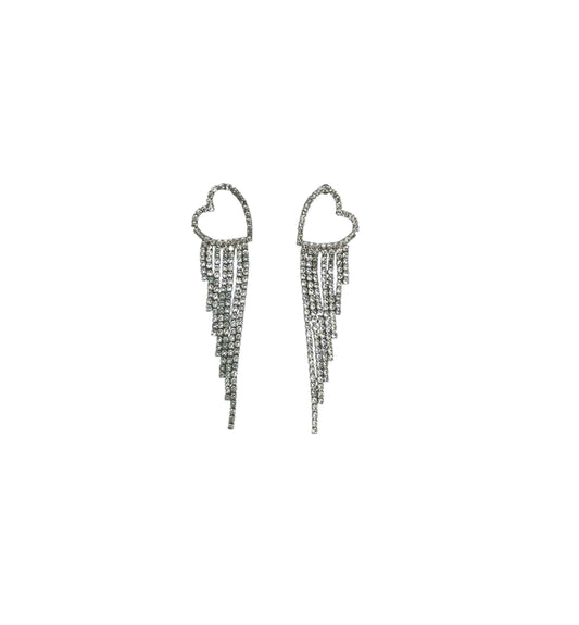 Orecchini cuore con strass